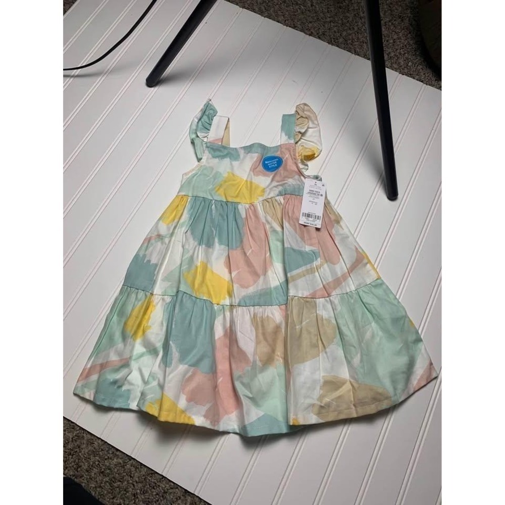 Carter's Matching Sister Style Dress 3T Tiered Sleeveless Abstract NWT
